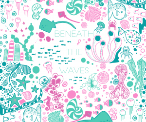 Shortt Design Print 'Beneath the Waves' in pink